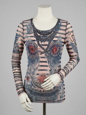 Vintage Jean Paul Gaultier Mesh Long-Sleeve Top Jpg